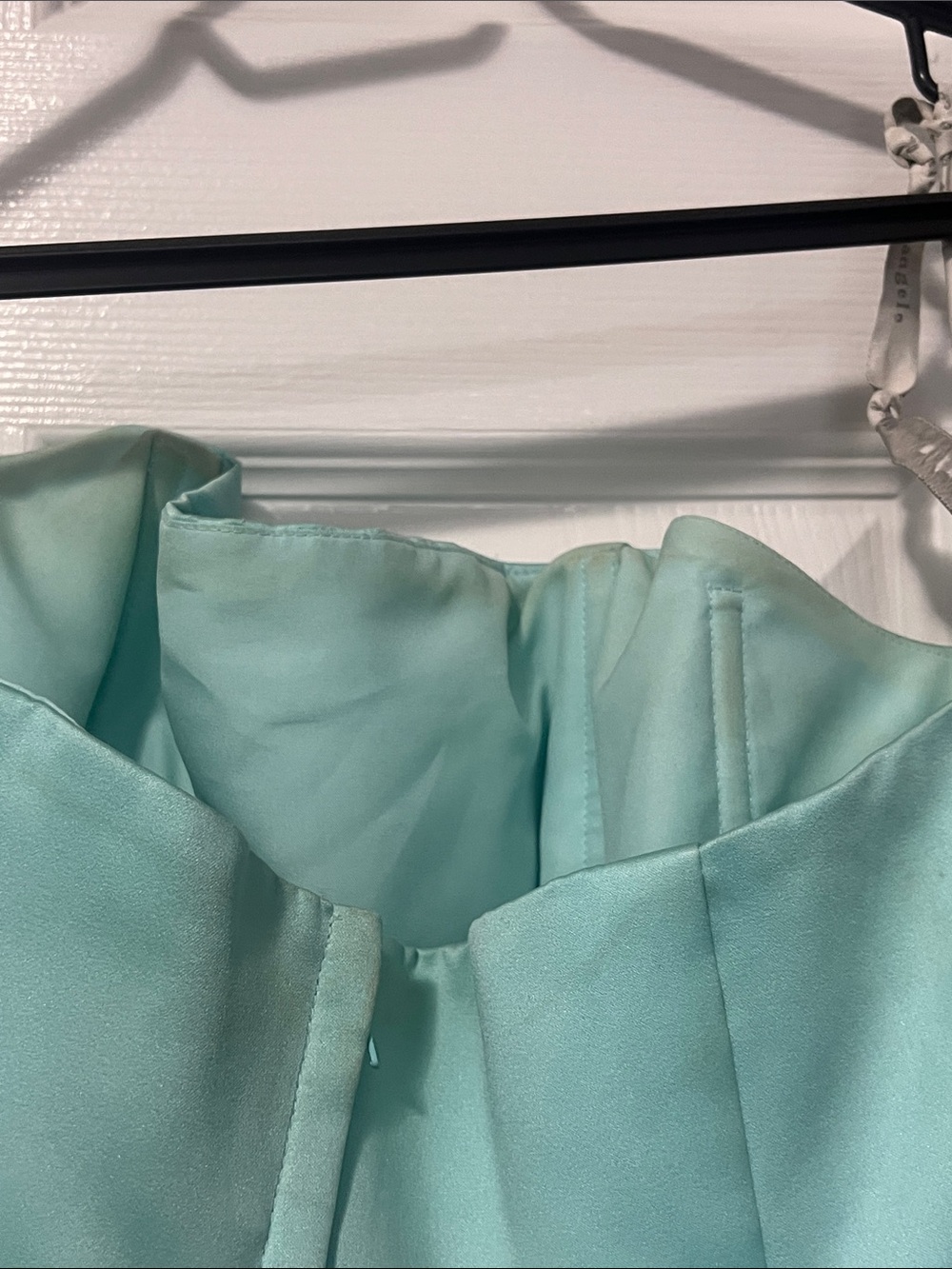 Aqua Tulle Ball Gown Prom Dress - Picture 4 of 7